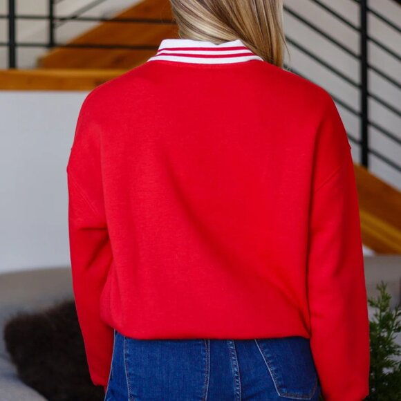 The Princeton Crew Neck Sweatshirt in Red--S, M, 2XL, 3XL - Picture 5 of 9